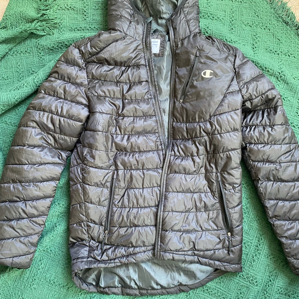Champion black puffer coat